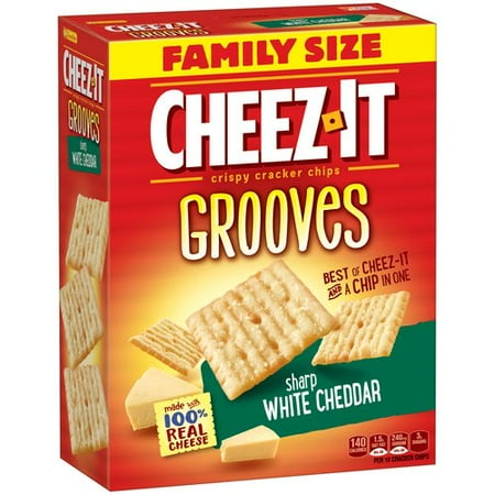 Cheez-It Grooves Sharp White Cheddar Crispy Cracker Chips, 17 oz