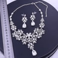 thumbnail image 3 of Conjunto De Joyería De Boda Nupcial, Pendientes Elegantes De Plata Brillante, Conjunto De Collar Para Fiesta De Cumpleaños Nupcial, 3 of 5