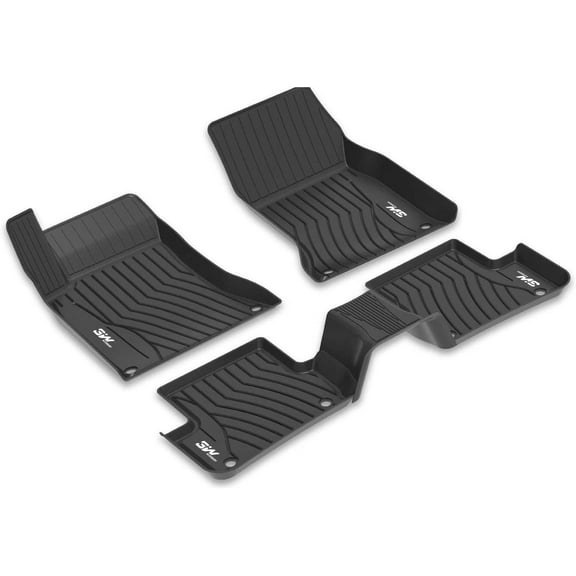 3W Floor Liners TPE for 2015-2022 Mercedes-Benz GLA-Class, All Weather Fit Floor Mats, 1st and 2nd Row, Black