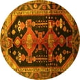thumbnail image 1 of Ahgly Company Machine Washable Indoor Round Persian Yellow Traditional Area Rugs, 8' Round, 1 of 4
