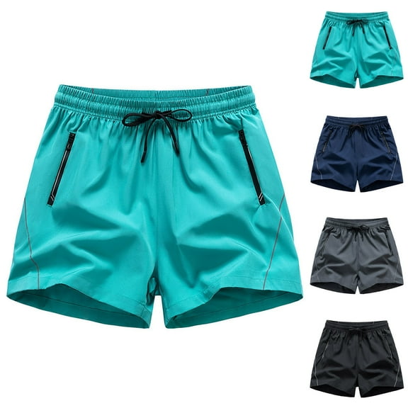 WAENQINLA Men's Quick Dry Athletic Shorts with Zipper Pockets Lightweight Running Shorts for Workout, Gym, and Casual Wear Black Shorts,Size S-2XL