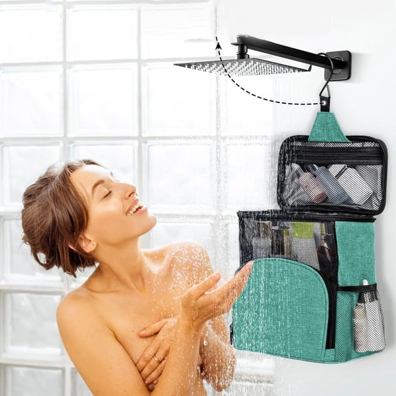 COM1950s Large Mesh Toiletry Bag,Travel Cosmetic Organizer with Zipper,Portable Hanging Wash Bag for Makeup Shampoo Beach Essentials
