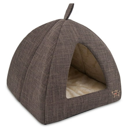 Pet Tent - Soft Bed for Dog and Cat by Best Pet Supplies - Gray Lattice, 16" x 16" x H:14"