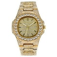 thumbnail image 1 of Reloj de cuarzo para hombre, reloj de pulsera de acero para hombre, reloj de diseño clásico de moda dorado para hombre, 1 of 5