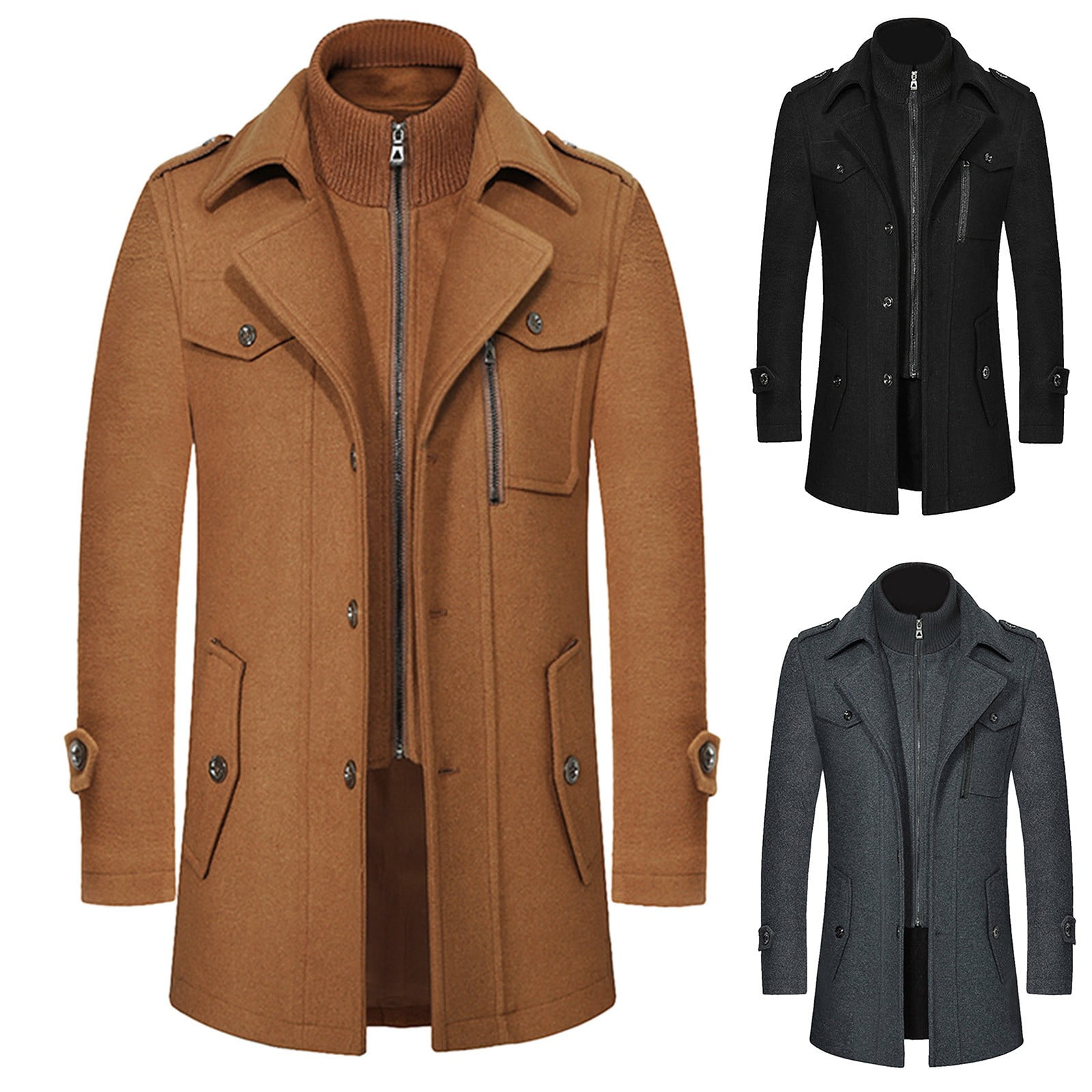 Double collar coat deals
