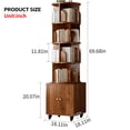 thumbnail image 2 of 360 Degree Rotating Bookshelf – 5 Tier Floor Standing Narrow Wood Bookcase with Drawer for Small Spaces, White Corner Display Shelf for Bedroom & Living Room, 2 of 20