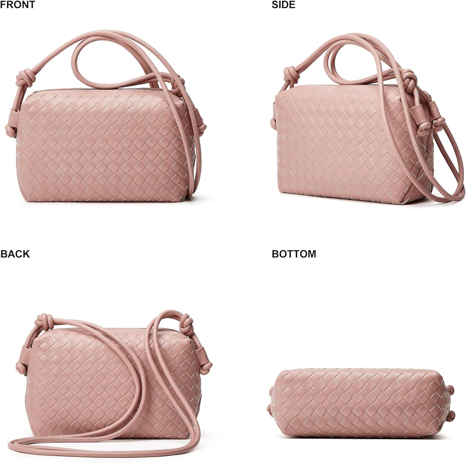 Woven Crossbody Bags for Women: Vegan Leather Handbag - Handwoven Small Purse - Trendy Shoulder Bag