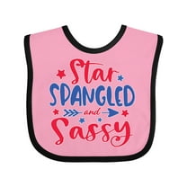 Inktastic 4th of July Star Spangled and Sassy with Arrow and Stars Boys or Girls Baby Bib