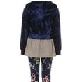 thumbnail image 2 of Big Girls' Long Sleeve Outerwear Top Blouse Pant Girls Clothing Set Outfit Navy 12 (J20KS99), 2 of 5