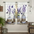 thumbnail image 3 of Lavender Farmhouse Vintage Kitchen Curtains 27.5W X 39L Inch 2 Panels Rod Pocket Purple Rustic Retro Short Cafe Curtains Wood Butterfly Bottle Window Drapes Treatment Dining Room Home Decor, 3 of 6