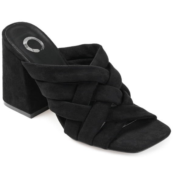 Journee Womens Dorisa Open Square Toe Block Heel Sandals