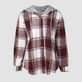 thumbnail image 5 of Timegard Button down Shirts for Women Fall Winter Fleece Hoodies Tops Plaid Casual Comfy Jackets Fashion, 5 of 6