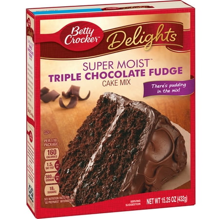 (8 Pack) Betty Crocker Super Moist Triple Chocolate Fudge Cake Mix, 15.25 (Best Foods Chocolate Cake)