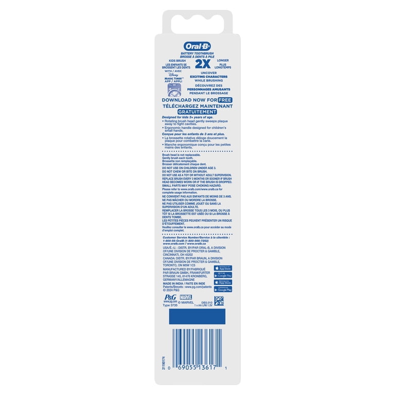 Oral-B Kids Spiderman Battery Toothbrush, Soft Bristles photo 7