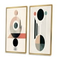 thumbnail image 3 of Designart "Retro Minimalist Moon Harmony Lovely Rhythms I" Transitional Framed Wall Art Set Of 2 - Abstract Pink Frame Gallery Set For Office Decor, 3 of 6