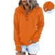 thumbnail image 1 of ICHUANYI Clearance Women's Oversized Sweatshirts Long Sleeve Button Fashion Trendy Sweatshirt Jackets Hooded Cute Comfy Clothes With Thumb Hole(Orange, L) ICHUANYI WER2023081511720, 1 of 7