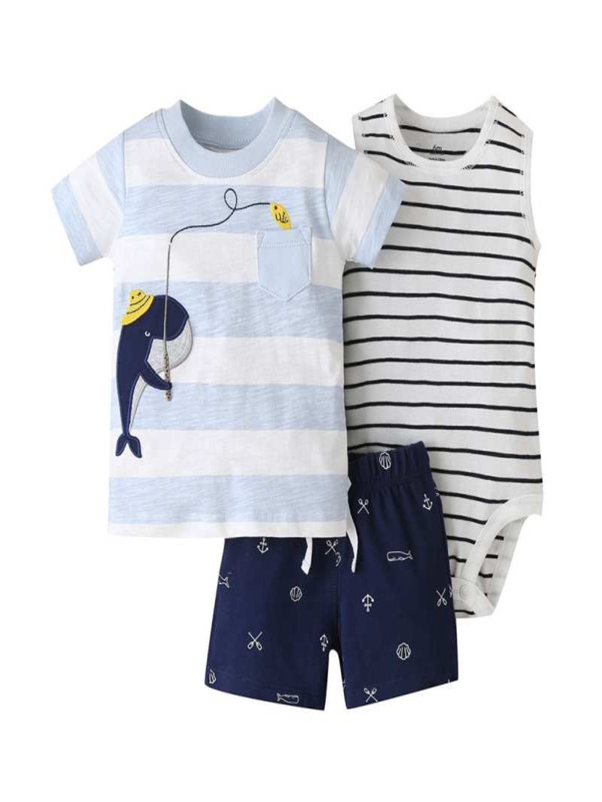 Details about   3pcs Toddler Kids Baby Boy Clothes Shirt Tops+Suspender Pants Outfits Set 