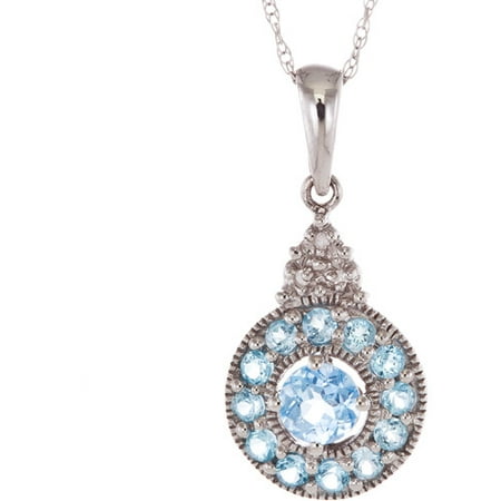 .42 Carat T.g.w. Light Blue Topaz And .3