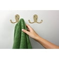 thumbnail image 4 of Design House 5-Pack Double Hat, Coat, or Towel Hooks, Polished Brass, 4 of 11