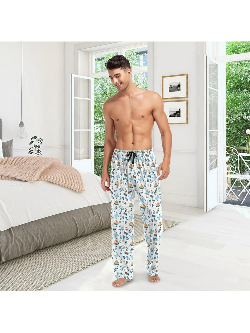 FREEAMG Hanukkah Jewish Holiday Men's Pajama Pants Sleepwear