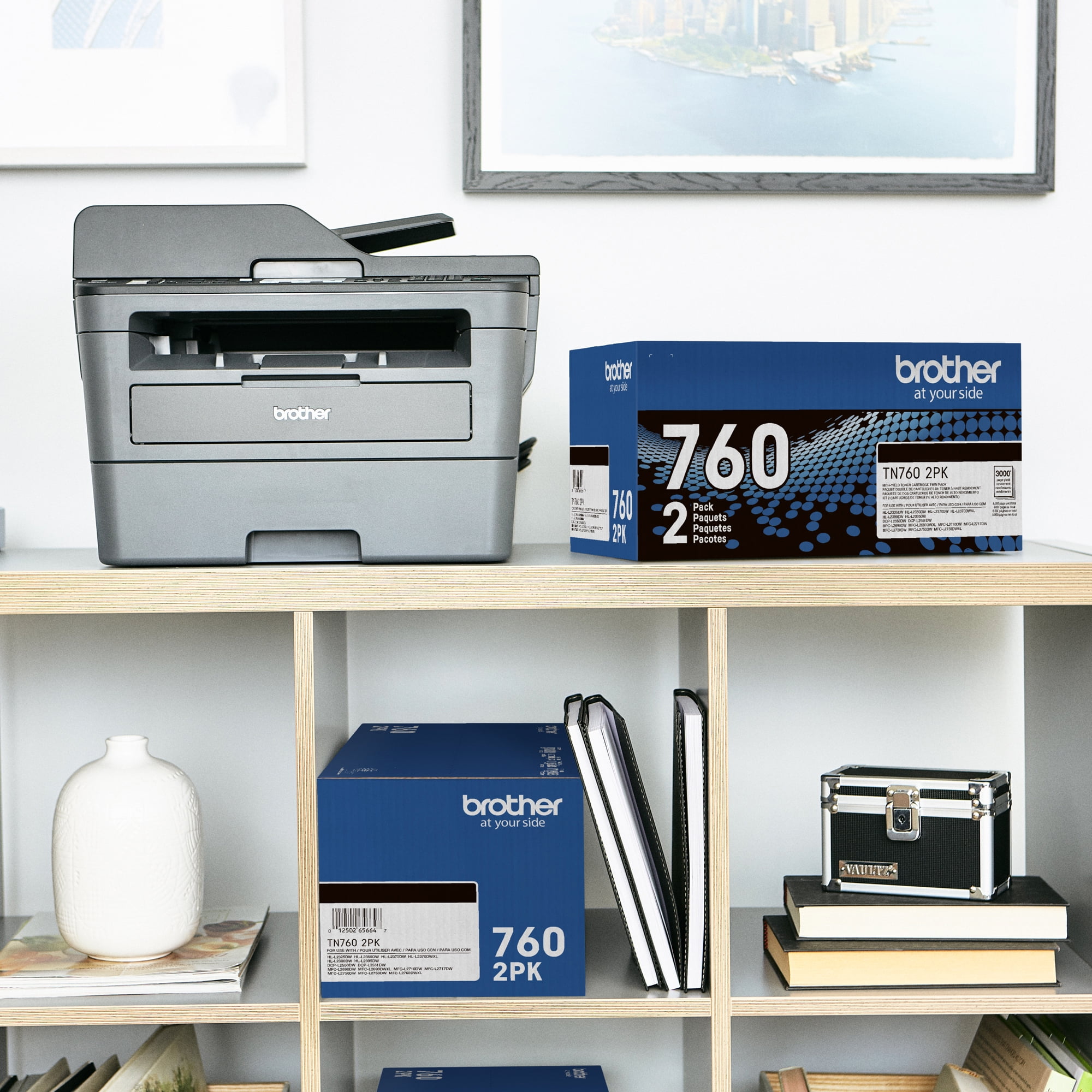 Brother Genuine High-Yield Black Toner Cartridge Twin Pack TN7602PK