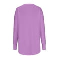 thumbnail image 4 of Diufon Womens Tops Round Neck Long Sleeve Thumb Tunics Casual Solid Color Pullover Tops, 4 of 7