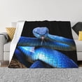 thumbnail image 1 of Balery Blue Viper Snake 2 Manta de Franela con Dibujo, Lujo Ultra Suave y Cálido, Antipelusa y Resistente a las Arrugas para Cama, Sofá, Camping -60"x50", 1 of 6