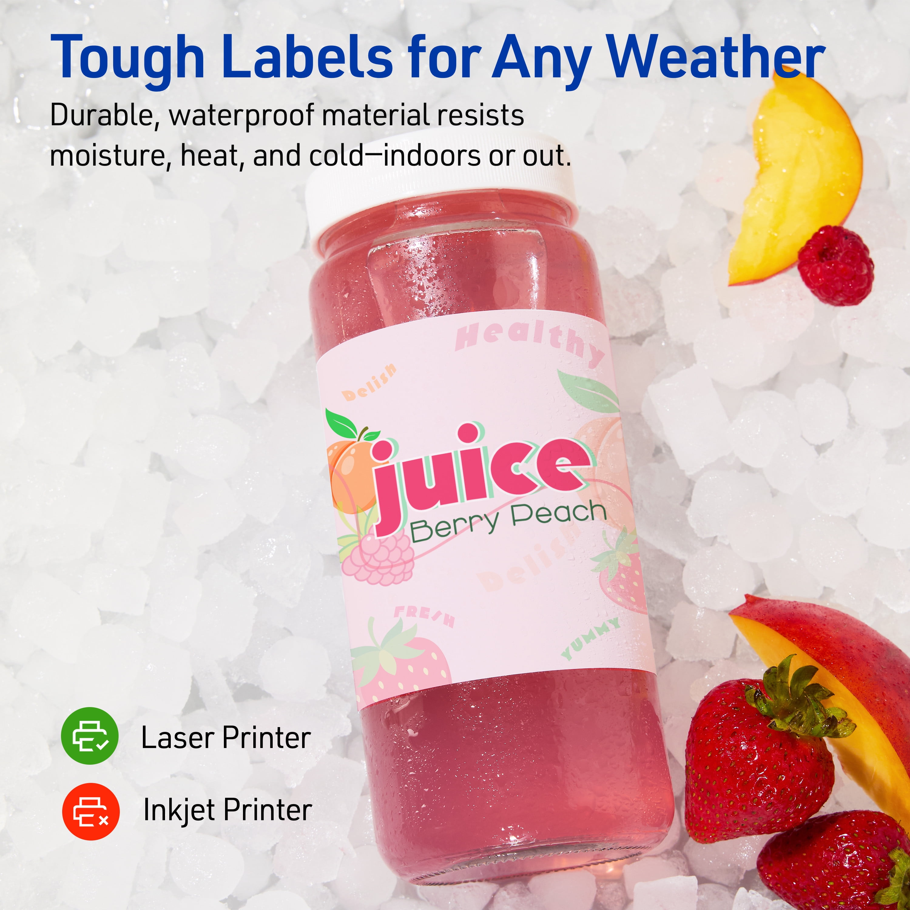 Avery Waterproof Rectangle Labels, 5" x 8-1/8", 50 Total