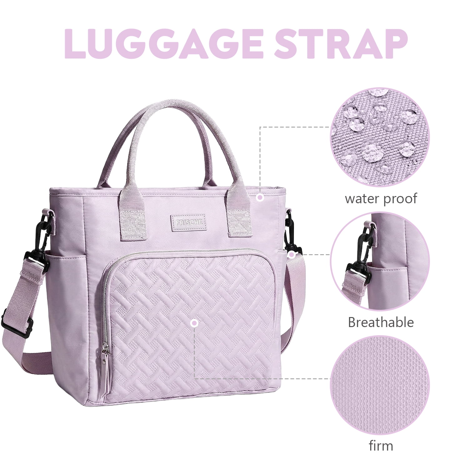 DEFAHN Tote Diaper Bag for Mom - 0.9lb Lightweight Large Capacity Thermal Baby Bag, 2 Thermal Pockets + Side Holders, Simple Open Design(Purple)