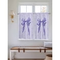 thumbnail image 2 of Purple Bow Bathroom Window Curtain, Cute Bowknot Simple Pure Color Light Filtering Coffee Kitchen Curtains, Bedroom Living Room Curtains 2 Panel 84"x45", 2 of 6