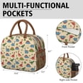 thumbnail image 6 of Womens LightBeige Cartoon Dinosaurs Plants Pattern Lunch Box for Work,Insulated Lunch Bag for Women,Loncheras Para Mujer,Leakproof Adult Lunch Bag for Work,Beach,Travel,Picnic,Camping, 6 of 7
