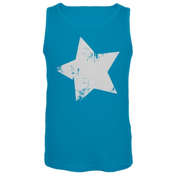 Distressed Star Blue Tank Top - Medium