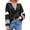 Black, variant on Women's Color Block Oversized Polo Sweatshirt V Neck Long Sleeve Casual Pullover Loose Tops