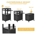 thumbnail image 6 of DWVO 3-Shelf Large AV Cart with Cabinet, 41" Metal Presentation Cart with Keyboard Tray, Adjustable Height Rolling Media Cart with 360° Swivel Wheels and 16.4ft Extra-Long Cord, 2 Locking Brakes, 6 of 6