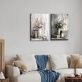 thumbnail image 7 of 2Pcs Farmhouse Daisy Wall Art Framed Country Daisy Canvas Prints Vintage Farmhouse Flowers Pictures for Bathroom Bedroom Living Room Home Decor, 7 of 7
