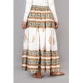 thumbnail image 3 of Women Multicolor Cotton Skirt, Floral Border Hand Block Print Tiered Maxi with Elastic Waist - XXL, 3 of 5