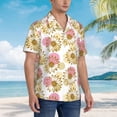 thumbnail image 3 of Sikiie Sunflowers Print Men's Hawaiian Shirt, Summer Beach Button Pocket Short Sleeve T-Shirt,X-Large, 3 of 7