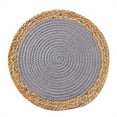 thumbnail image 4 of Fennco Styles Hand-Woven Rattan Cotton Rope Placemats 14-Inch Round, Set of 4 - Grey Braided Table Mats Heat Resistant Insulation for Home, Boho Décor, Dining Table, Banquets, Special Events, 4 of 5