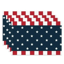 SUNOLIFE 4th of July Placemats Set of 4,Patriotic Independence Fabric Table Place Mats 12x18 inch