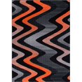 thumbnail image 2 of Handcraft Rugs Electric Orange/Gray/Silver/Black/Abstract Area Rug Modern Contemporary Zigzag Crisscross Wave Design, 2 of 6