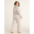 thumbnail image 4 of Joyspun Women's Velour Notch Collar Top and Pants Pajama Set, 2-Piece, Sizes S-3X, 4 of 5