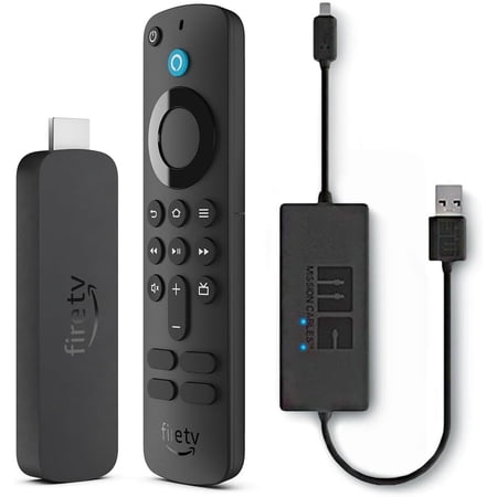 TV Stick 4K Plus with USB Power Cable (eliminates the need for AC adapter)