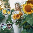 thumbnail image 6 of Dorunmo Sunflower Heart Locket Necklace 925 Sterling Silver Sunflower Picture Locket Pendant Heart Locket Necklace for Women, 6 of 10