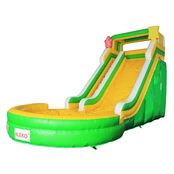 inflatable bounce house and water slide