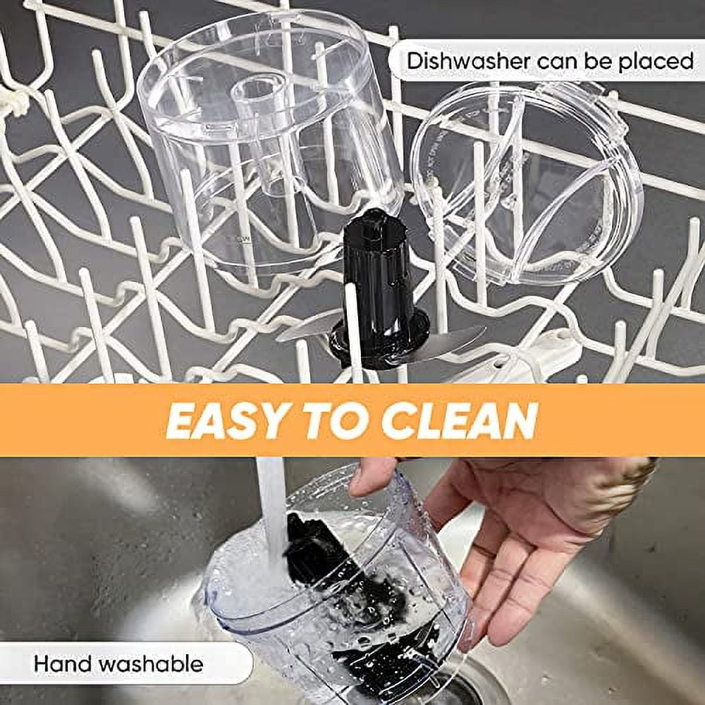 Mini Food Processor 1.5 Cup Meat &Vegetable Electric Food Chopper Detachable Small Food Grinder with Stainless Steel Blade for Dicing Mincing Blending Puree