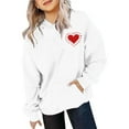 thumbnail image 2 of RUTAYY Girls Hoodies Long Sleeve Cute Graphic Love Heart Print Tops Classic Versatile Hooded Sweatshirt, 2 of 3