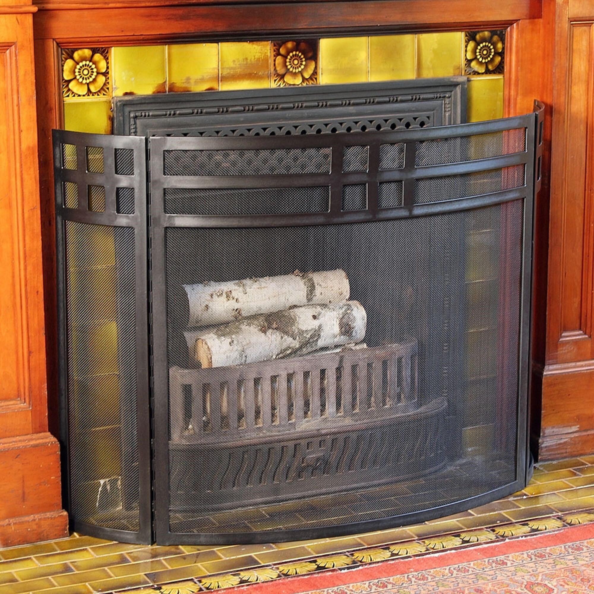 Minuteman International 3 Panel Mission Fireplace Screen – Black Sansujyuku sansujyuku.com