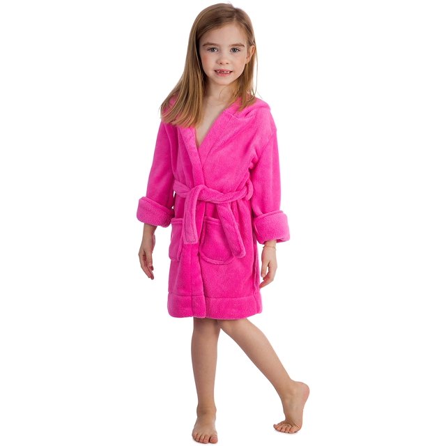 Elowel Boys Girls Hooded Childrens Fleece Sleep Robe Size 2 Toddler -14Y
