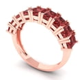thumbnail image 2 of 2.61 ct Brilliant Emerald Cut Natural Garnet 14k Rose Gold Eternity Band SZ 5.5, 2 of 6