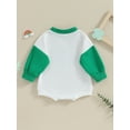 thumbnail image 4 of Baby Sweatshirt Romper Spring Long Sleeve Round Neck Shamrock Print Bodysuit Newborn Playsuit, 4 of 9